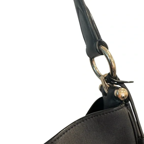 Coach Nomad Black Leather Hobo Bag with Gold Accents - Picture 6 of 13